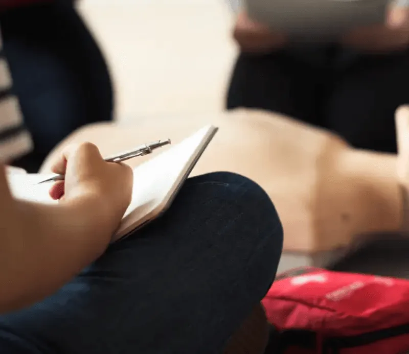 School staff completing CPR and emergency response training